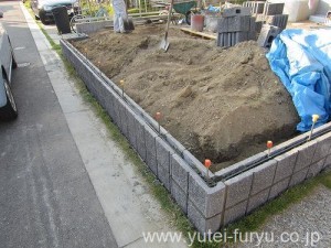 土留め・目隠し工事中　2
