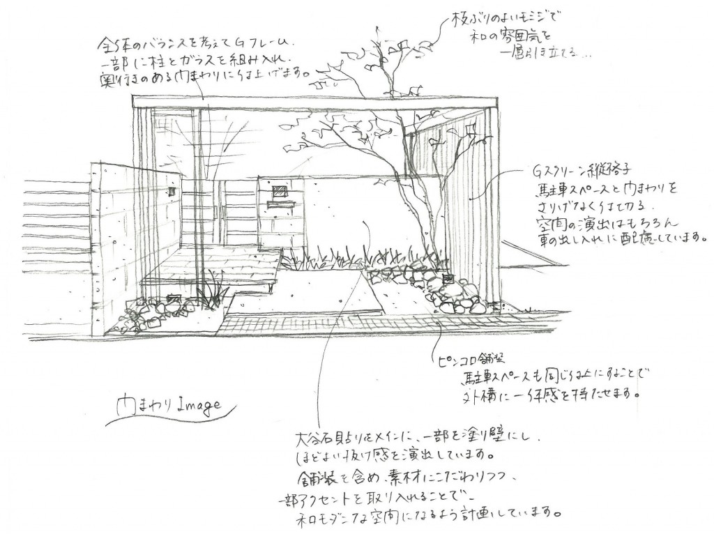 外構ラフスケッチ