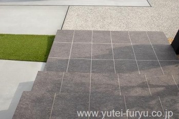 新築外構 タイル階段