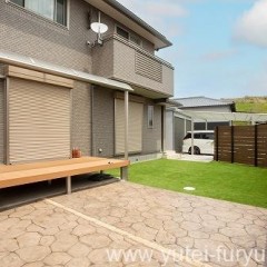 スタンプコンクリートと人工芝