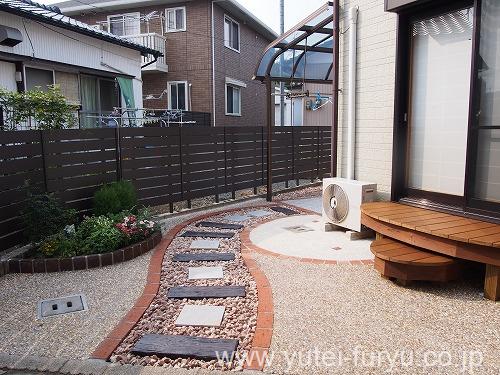 おしゃれな花壇と舗装工事で雑草対策 福岡 北九州 エクステリア 外構 庭のデザイン 遊庭風流